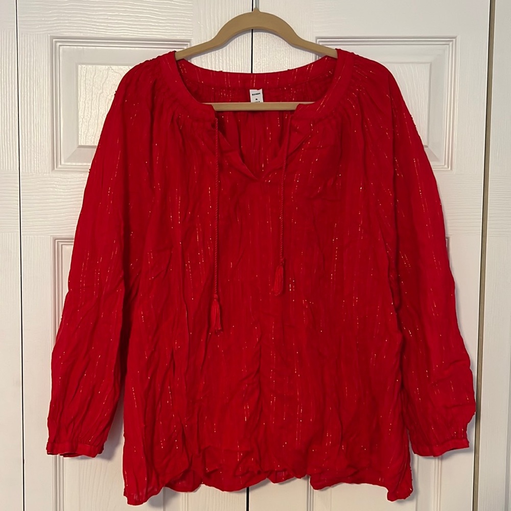 Old Navy red blouse